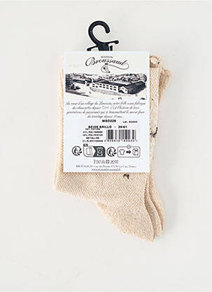 Chaussettes stretch beige MAISON BROUSSAUD femme