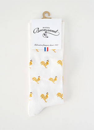 Chaussettes stretch blanc MAISON BROUSSAUD femme