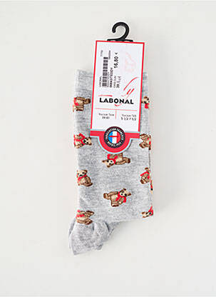 Chaussettes imprimé fantaisie gris LABONAL femme