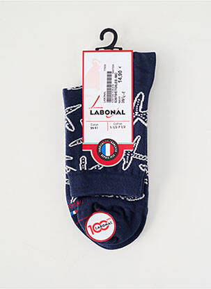 Chaussettes maintien élastique bleu fonce LABONAL femme