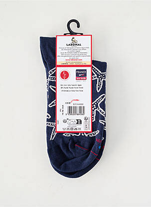 Chaussettes imprimé fantaisie bleu fonce LABONAL femme