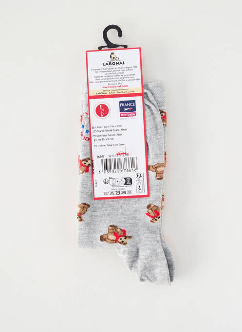Chaussettes maintien élastique gris LABONAL femme