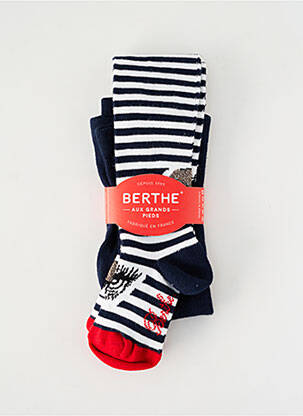 Collants imprimé rayures noir BERTHE AUX GRANDS PIEDS fille