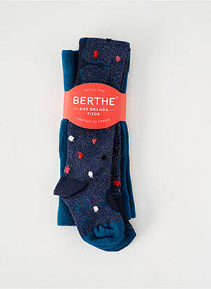Collants imprimé rayures bleu BERTHE AUX GRANDS PIEDS fille