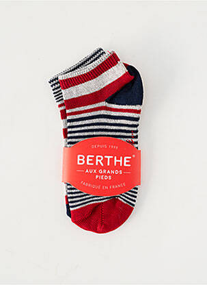 Chaussettes imprimé rayures rouge BERTHE AUX GRANDS PIEDS enfant