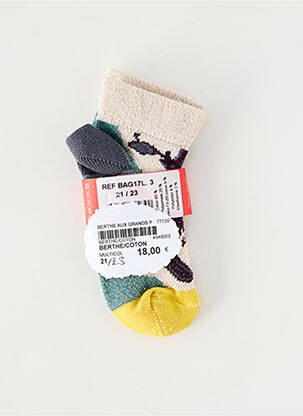 Chaussettes imprimé fantaisie vert BERTHE AUX GRANDS PIEDS enfant