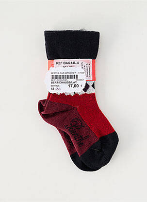 Chaussettes imprimé fantaisie rouge BERTHE AUX GRANDS PIEDS enfant