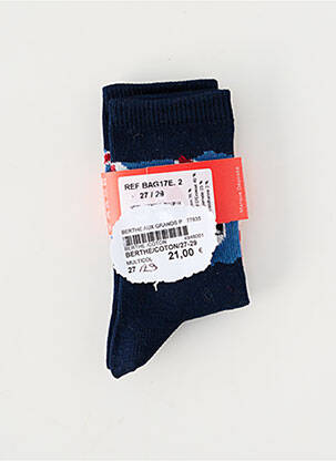 Chaussettes imprimé fantaisie bleu BERTHE AUX GRANDS PIEDS enfant