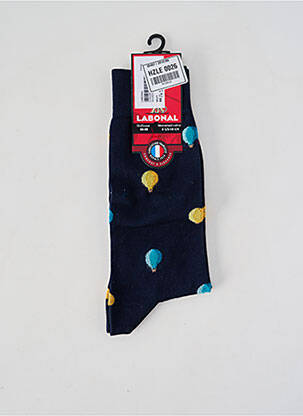 Chaussettes imprimé fantaisie bleu LABONAL homme