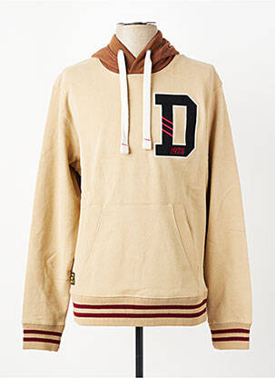 Sweat-shirt à capuche broderie manches longues beige DAYTONA homme