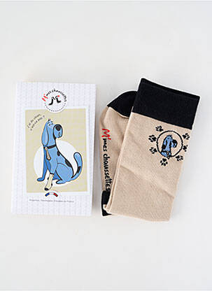 Chaussettes imprimé fantaisie beige M'MES CHAUSSETTES homme