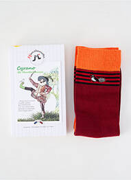 Chaussettes imprimé fantaisie rouge M'MES CHAUSSETTES homme