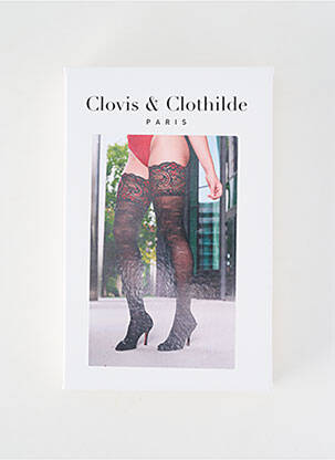 Bas broderie noir CLOVIS & CLOTHILDE femme