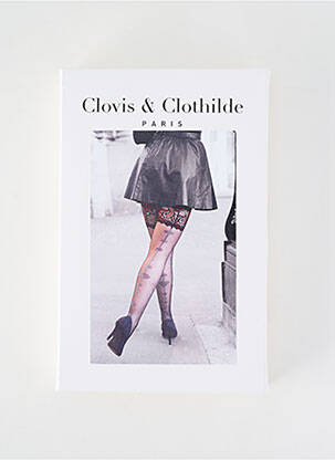 Bas broderie noir CLOVIS & CLOTHILDE femme