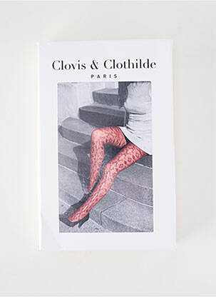 Collants stretch rouge CLOVIS & CLOTHILDE femme