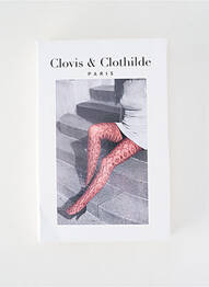 Collants stretch rouge CLOVIS & CLOTHILDE femme