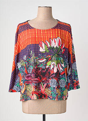 Top tissage jersey manches longues orange MARIE ANTOILETTE femme