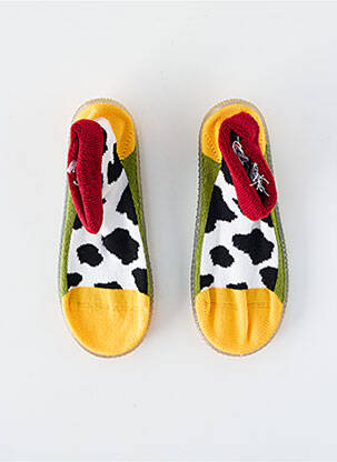 Chaussons/pantoufles bout rond bout rond vert BERTHE AUX GRANDS PIEDS enfant