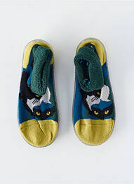 Chaussons/pantoufles bout rond bout rond vert BERTHE AUX GRANDS PIEDS enfant