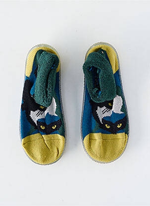 Chaussons/pantoufles bout rond bout rond vert BERTHE AUX GRANDS PIEDS enfant