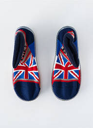 Chaussons/pantoufles bout rond bout rond bleu BERTHE AUX GRANDS PIEDS homme