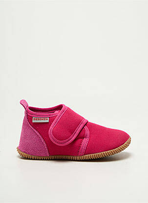 Chaussons/pantoufles fermeture scratch bout rond rose GIESSWEIN fille
