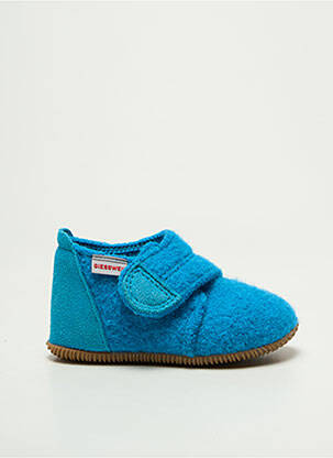 Chaussons/pantoufles fermeture scratch bout rond bleu GIESSWEIN garçon