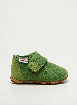 Chaussons/pantoufles fermeture scratch bout rond vert GIESSWEIN garçon