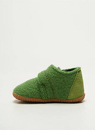 Chaussons/pantoufles fermeture scratch bout rond vert GIESSWEIN garçon