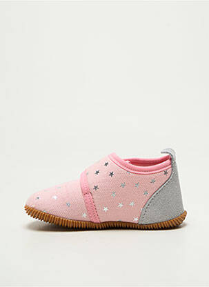 Chaussons/pantoufles tissage satiné bout rond rose GIESSWEIN fille