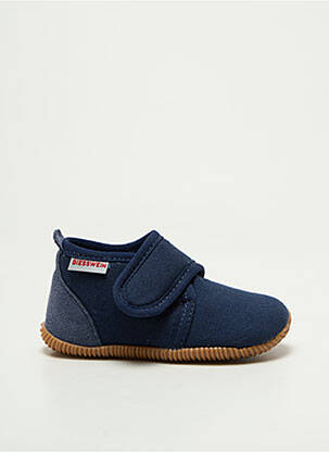 Chaussons/pantoufles fermeture scratch bout rond bleu GIESSWEIN garçon
