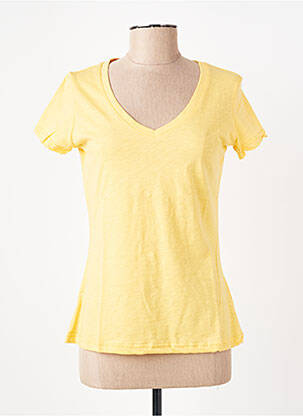 T-shirt col v manches courtes jaune TRENTE TROIS femme