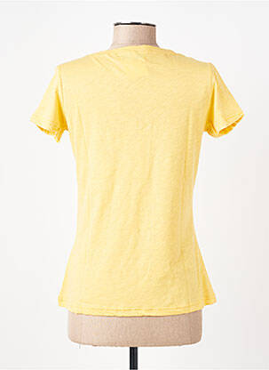 T-shirt col v manches courtes jaune TRENTE TROIS femme