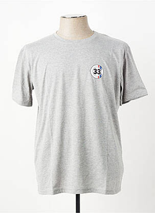 T-shirt coupe droite manches courtes gris TRENTE TROIS homme