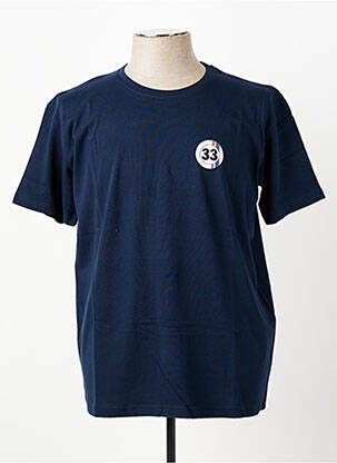 T-shirt coupe droite manches courtes bleu TRENTE TROIS homme