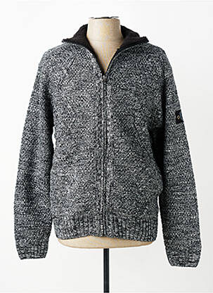 Gilet manches longues tissage chiné gris RITCHIE homme
