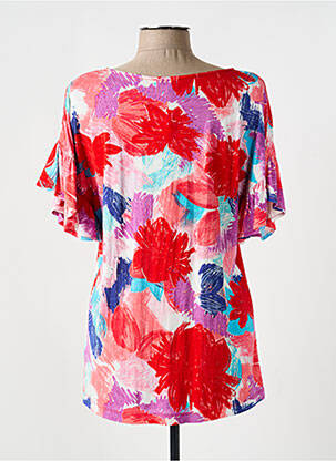 T-shirt col v manches courtes rouge AGATHE & LOUISE femme