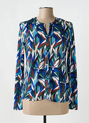 Chemisier coupe cintrée manches longues bleu DIANE LAURY femme