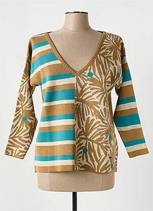 Pull coupe cintrée manches 3/4 marron AGATHE & LOUISE femme