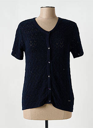 Gilet manches courtes fermeture boutonnée sur le devant bleu AGATHE & LOUISE femme