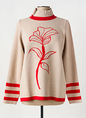 Pull coupe cintrée manches longues beige TINTA STYLE femme