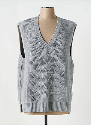 Pull col v sans manche gris BARILOCHE femme