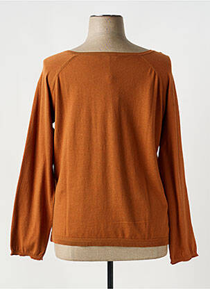 Pull col v manches longues orange MD'M femme