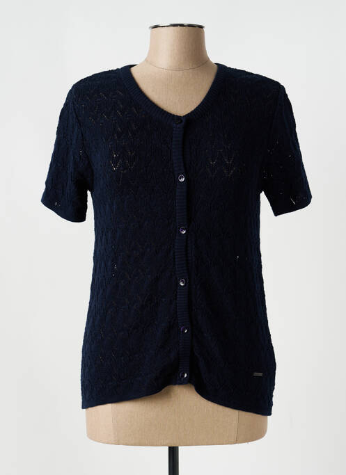 Gilet manches courtes fermeture boutonnée sur le devant bleu AGATHE & LOUISE femme
