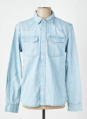 Chemise manches longues coupe cintrée bleu IRON AND RESIN homme
