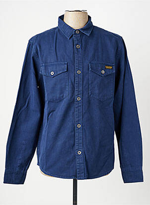 Chemise manches longues poches bleu DAYTONA homme