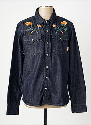 Chemise manches longues coupe droite bleu IRON AND RESIN homme