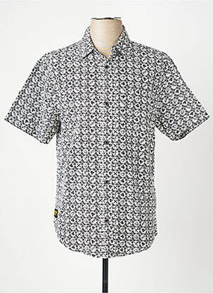 Chemise manches courtes imprimé fantaisie blanc DAYTONA homme
