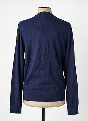 Pull col v manches longues bleu DAYTONA homme