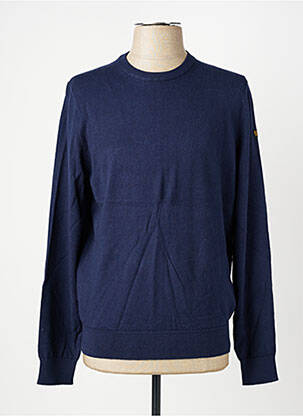 Pull col v manches longues bleu DAYTONA homme